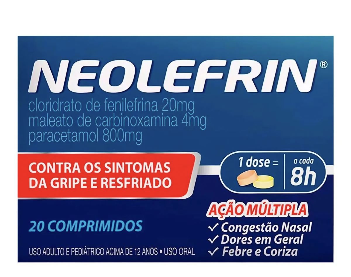 Neolefrin (400 + 20) mg com amarelo (400 + 4) mg com laranja x 10 + 10