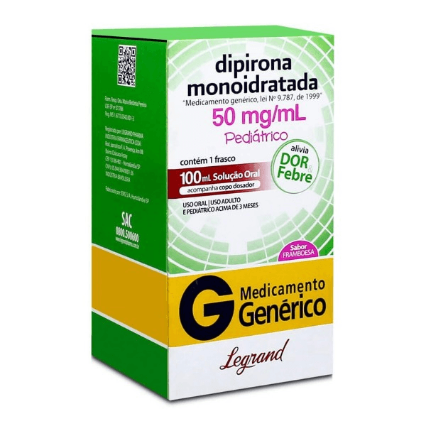 Dipirona Monoidratada 50 mg/ml sol or x 100 ml + cop