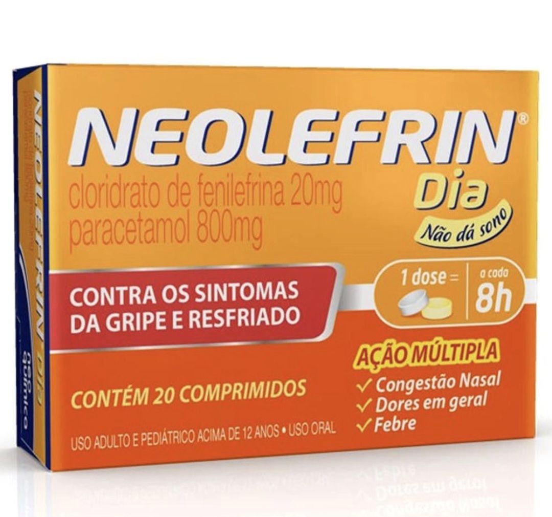 Neolefrin Dia 800 mg + 20 mg x 10 com amarelo + 10 com branco