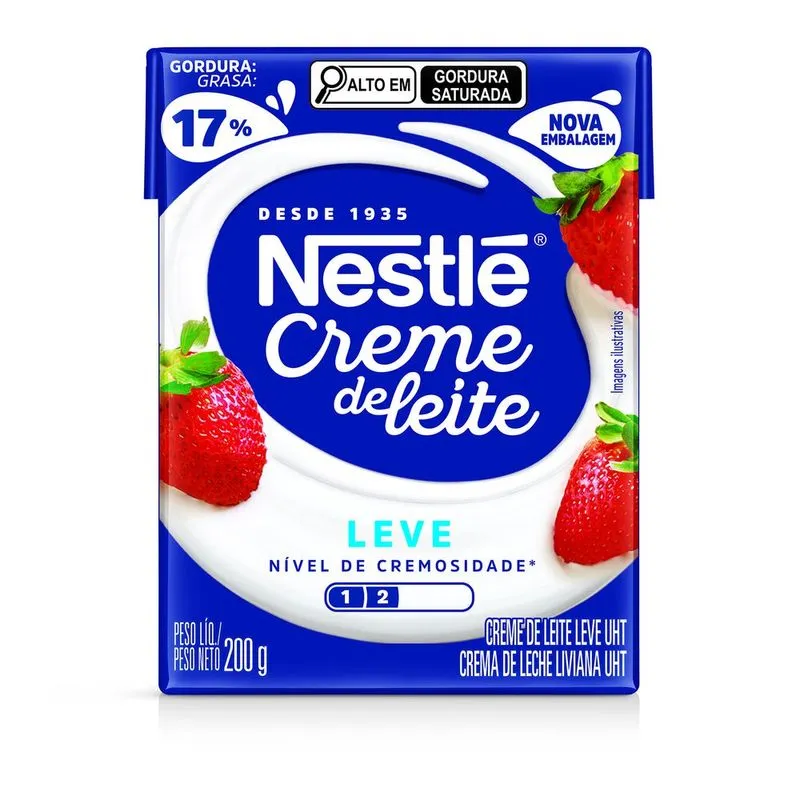 O Creme de Leite Nestlé Leve é uma opção mais suav