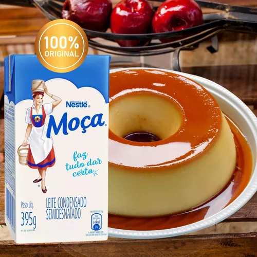 O Leite Condensado Moça Semi Desnatado é uma versã
