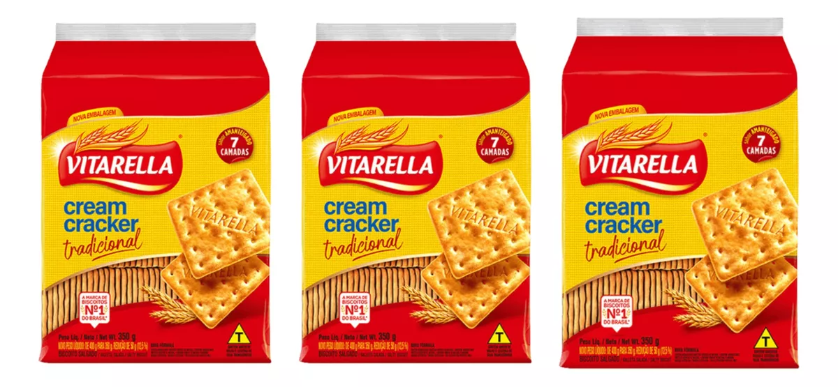 O Biscoito Cream Cracker da Vitarella é uma opção 