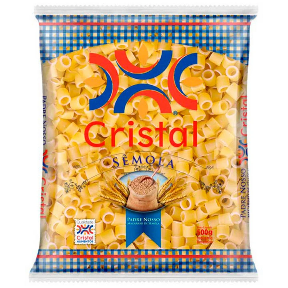 O Macarrão Cristal Padre Nosso é uma massa de sêmo