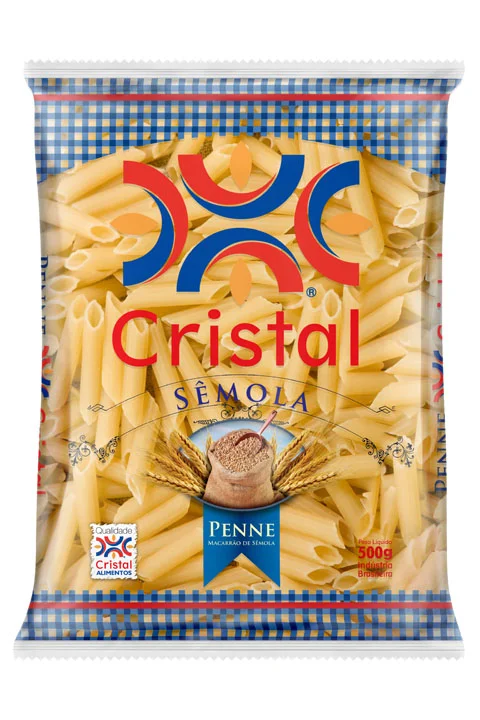 O Macarrão Cristal Penne é uma massa de sêmola que