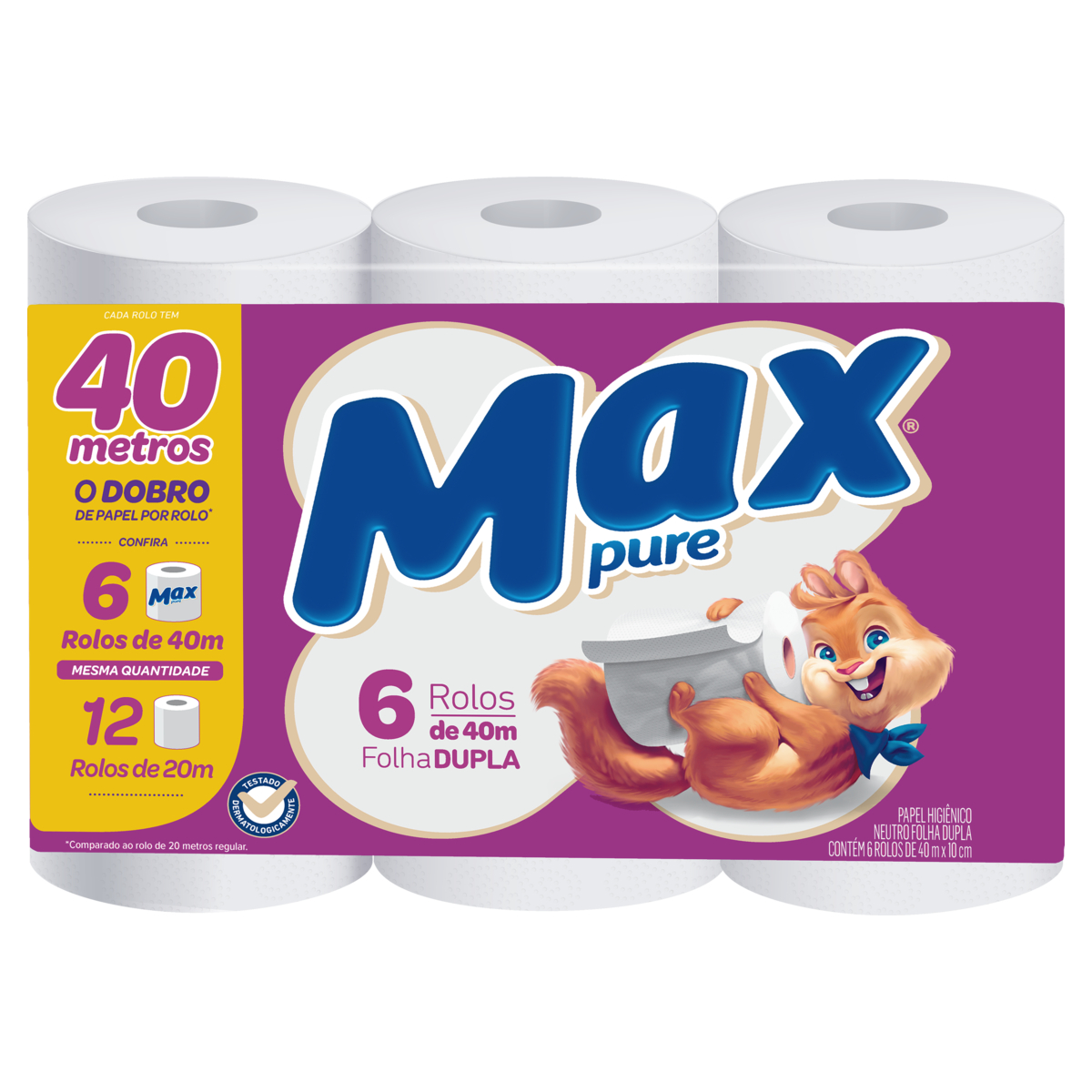 O Max Pure é uma linha de papel higiênico que faz 